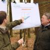 Die Ergebnisse zweier wissenschaftlicher Untersuchungen im Wald bei Walkertshofen hat Eric Thurm von der Technischen Universität München jetzt Bayerns Land- und Forstwirtschaftsminister Helmut Brunner (rechts) vorgestellt.