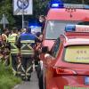 Großeinsatz auch für die Feuerwehr bei der Sprengung einer Chemikalie in der Schlossbergschule in Landsberg.