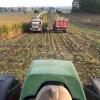 Blick aus der Traktorkabine von Landwirt Karlheinz Götz - die Ernte fiel dieses Jahr durchwachsen aus, doch der BBV erklärt auch, dass die Region glimpflich davongekommen sei.