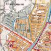 Der Stadtplan vom Jahr 1900 zeigt die Marktgemeinde Oberhausen und die Augsburger Vorstadt „Links der Wertach“.  	