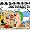 Fix und fertig ist der arme Obelix, als er von den Jugendlichen wegen seines Leibesumfangs gehänselt wird.