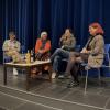 Claudia Roth diskutierte Alpay Artun und den Grünen-Kandidatinnen Julia Probst und Leila Bagci im Weißenhorner Claretinerkolleg.
