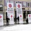 Der Unternehmerkreis "Zukunft in Not" bei einer Aktion in Augsburg.  	