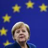 Bei ihrer Rede zur Zukunft Europas wurde Angela Merkel immer wieder von Buhrufen rechtsstehender Abgeordneter unterbrochen.