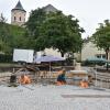Der Dorfplatz in Gosheim wird neu gestaltet. Die Arbeiten im Rahmen der Dorferneuerung gehen ihrem Ende zu. 