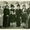 Fasching im Gasthaus Jehle in Limbach 1954 (von links): Cäcilia Walz, Martha Danner, Hildegard Mayer, Gerlinde Hellmann, Elisabeth Oswald und Helene Wiblishauser (jetzt Brendle).