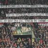 Die Zuschauer protestierten mit Spruchbändern gegen RB Leipzig.