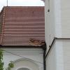 Vielfach riss der Sturm an Häusern Dachplatten herunter. Beispielsweise auch am Kirchendach in Kellmünz. 