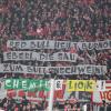 Geschmacklos: Fans des 1. FC Union Berlin präsentierten im Leipziger Stadion drei Hassbanner gegen RB-Sportdirektor Max Eberl.