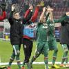 Jubel beim FCA: Die Augsburger feiern den Rekorsieg über Eintracht Braunschweig.