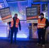 Streikende Bahnmitarbeiter am Hauptbahnhof München. Sie fordern mehr Geld.