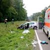 Schwerer Verkehrsunfall auf der B16 von Günzburg Richtung Dillingen: Drei Menschen wurden verletzt.