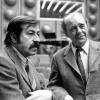 Zentral noch immer für das Bild deutscher Autoren und ihr politisches Engagement: Günter Grass und Heinrich Böll (Mitte). Jetzt debattierten in Augsburger prominente zeitgenössische Autoren, wie sie zu diesem Bild stehen, darunter: Felicitas Hoppe und Friedrich Christian Delius, Clemens Meyer und Jonas Lüscher. 