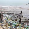 Plastikmüll am Korle Gono Strand in Ghana.