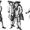 So wurden die 1771 gefangen genommenen Komplizen von Matthäus Klostermayr dargestellt. Tatsächlich liefen sie in zerlumpter Kleidung umher.