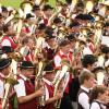 Ein prächtiges Bild boten die rund 1000 Musikanten beim Gemeinschaftskonzert in Oberndorf. Dort fand das Bezirksmusikfest statt.
