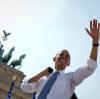 Wie vor vier Jahren tritt Obama vor dem Brandenburger Tor auf.