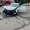 Heftig gekracht hat es bei einem Unfall in Bäumenheim. An diesem Auto entstand Totalschaden.