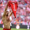 Franck Ribery vom FC Bayern München jubelt über seinen Treffer zum 4:1.