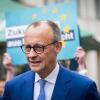 Friedrich Merz, CDU-Bundesvorsitzender, kommt zu einer Wahlkampfveranstaltung der CDU zur Kommunal- und Europawahl 2024.