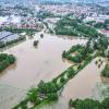 Die über die Ufer getretene Ilm bei Pfaffenhofen. Den oberbayerischen Ort traf es besonders hart.