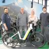 Wissen bestens Bescheid, wenn es um das breite Angebot bei E-Bikes geht (von links): Marcel Überall, Geschäftsführer Marcus Wiesinger, Sarah Geiger und Andi Semeschkow. 	
