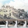 Dieses Gemälde von Ingenieur Herrle aus dem Jahr 1855 zeigt eine der Eisenbahnbrücken über die Wörnitz bei Harburg in ihrer ursprünglichen Form. Das Tragwerk bestand damals noch aus Holz.