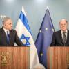 Bundeskanzler Olaf Scholz und Ministerpräsident Benjamin Netanjahu (l) geben in Jerusalem ein gemeinsames Pressestatement.