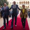 Schiebt den Flüchtlingsdeal an: der libanesische Ministerpräsident Nadschib Mikati (Mitte) mit dem zypriotischen Präsidenten Nikos Christodoulidis und EU-Kommissionspräsidentin Ursula von der Leyen.