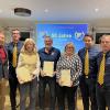 Bei der Generalversammlung des SV Lehmingen-Dornstadt: (von links) Bürgermeister Thomas Heydecker, Gerhard Hertle, Lydia Angerer, Ernst Obel, Walli Schachner, Manuel Obel und Stefan Greß.