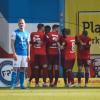 Die Spieler des 1. FC Kaiserslautern feiern den Sieg bei Hansa Rostock.