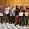 Auf der Mitgliederversammlung des Schützenvereins "Frisch Auf" Rettenbach wurden langjährige Mitglieder geehrt. Das Foto zeigt (von links) Gerhard Stricker, Ulrich Kempter, Ersten Schützenmeister Herbert Stricker, Bürgermeisterin Sandra Dietrich-Kast, Manuela Geißler und Georg Mayer.
