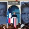 Emmanuel Macron während seiner Rede zur Verankerung des Rechts auf Abtreibung in der französischen Verfassung in Paris.