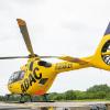 Der Rettungshelikopter "Christoph 18" vor der Main-Klinik in Ochsenfurt. 