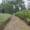 Hochwasser Thannhausen Samstag Mühlbach Der angeschwollene Mühlbach in Thannhausen. 
