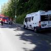 Bei dem Unfall in Nettershausen ist ein Wohnmobil von einem Laster angefahren worden.