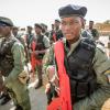 Auszubildende Polizisten der nigrischen Grenzschutzkompanie stehen bei der zivilen EU-Unterstützungsmission EUCAP Sahel Niger.