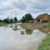 Die Schmutter bei Achsheim kurz nach dem Hochwasser. 