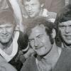 Rudolf (Billy) Probst (vorne/Mitte) im Kreise ehemaliger Mitspieler beim FCA (links Karl Obermeier, rechts Werner Senser, hinten Franz Dürrschmidt).