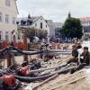 Bundeswehr und Feuerwehren halfen beim Auspumpen der Kanalbaustelle Oskar-Wittmann-Straße.