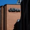 Der Schriftzug GEMA (Gesellschaft für musikalische Aufführungs- und mechanische Vervielfältigungsrechte) ist an dem Gebäude der Generaldirektion angebracht.
