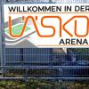 Die Partnerschaft zwischen dem Sportclub Vöhringen und dem Vöhringer Unternehmen Läsko ist bereits an mehreren Stellen des Sportareals zu erkennen, wie auf dem Foto am Eingang zum Stadion.