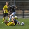 Das Heimspiel gegen Kirchanschöring gewann der TSV Landsberg (schwarze Trikots) mit 3:1. Im Rückspiel gab es eine bittere 0:1-Niederlage. 