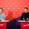 Carola Rackete und Martin Schirdewan, neugewählte Europaabgeordnete für Die Linke.
