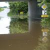 Hochwasser im Landkreis: Die Autobahn-Unterführung in Holzhausen in Richtung Buchloe.