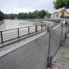 Der mobile Hochwasserschutz wird aller Voraussicht nach am Wochenende abgebaut.