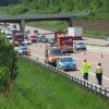 Die A8 musste nach dem Unfall für mehrere Stunden auf zwei Fahrstreifen gesperrt werden. 