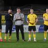 Zum ersten Mal gab der neue Co-Trainer Alexander Zerle (links) beim 3:1-Sieg des TSV Gersthofen gegen den VfR Neuburg die Kommandos. Neben ihm Jermaine Meilinger und Fabian Bühler. Fotos: Marcus Merk