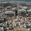 Ein Luftbild zeigt vertriebene Palästinenser in Rafah. Nach den Worten eines ranghohen Ministers wird Israels Armee die geplante Militäroffensive durchführen, selbst wenn dies zu einem Zerwürfnis mit den USA führt.