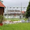 Das Umspannwerk bei St. Afra war vom Hochwasser gefährdet und musste mit Sandsäcken geschützt werden.